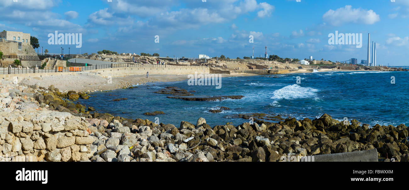 Caesarea sea port Stock Photo