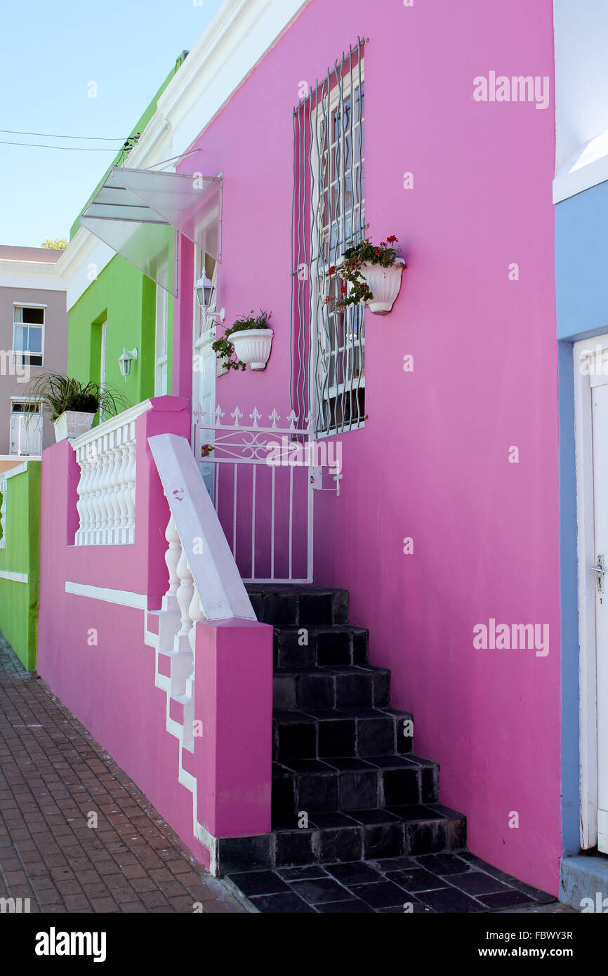 Pink and Green House front Stock Photo Alamy