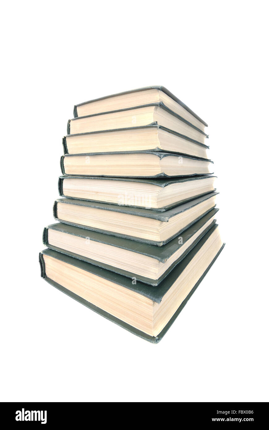 old books stack isolated on white Stock Photo Alamy