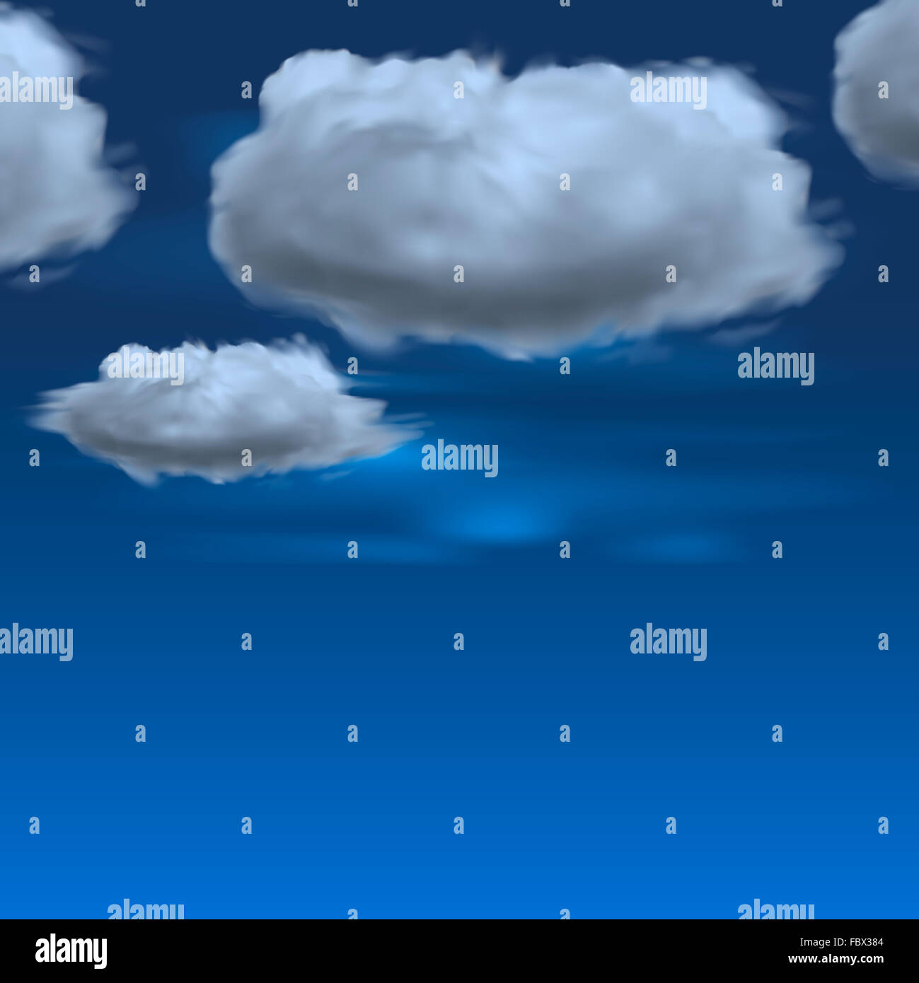 Blue sky with clouds, vector background Stock Photo - Alamy