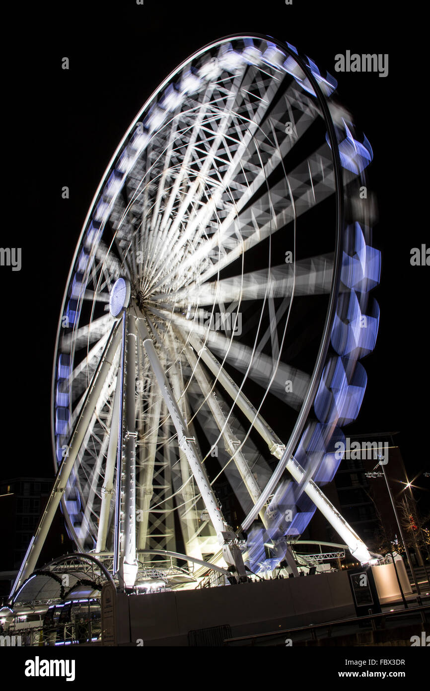 Liverpool wheel at night Stock Photo