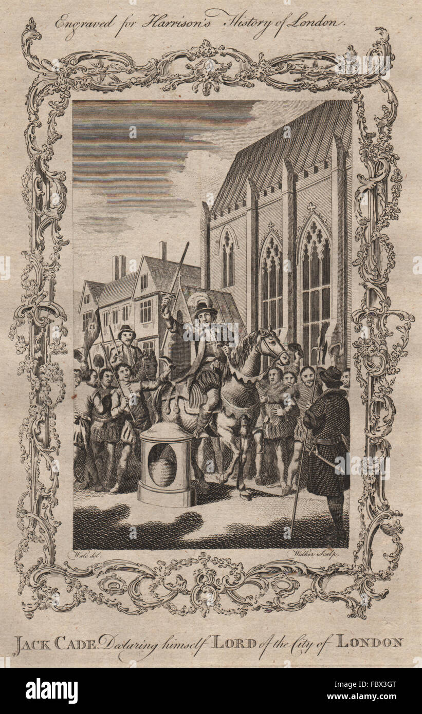 JACK CADE REBELLION. Cade declaring himself Lord of the City of London, 1775 Stock Photo