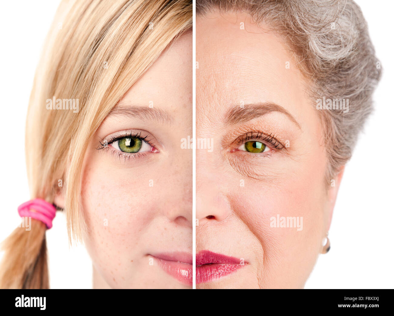 Beautiful Ageing face eyes Stock Photo