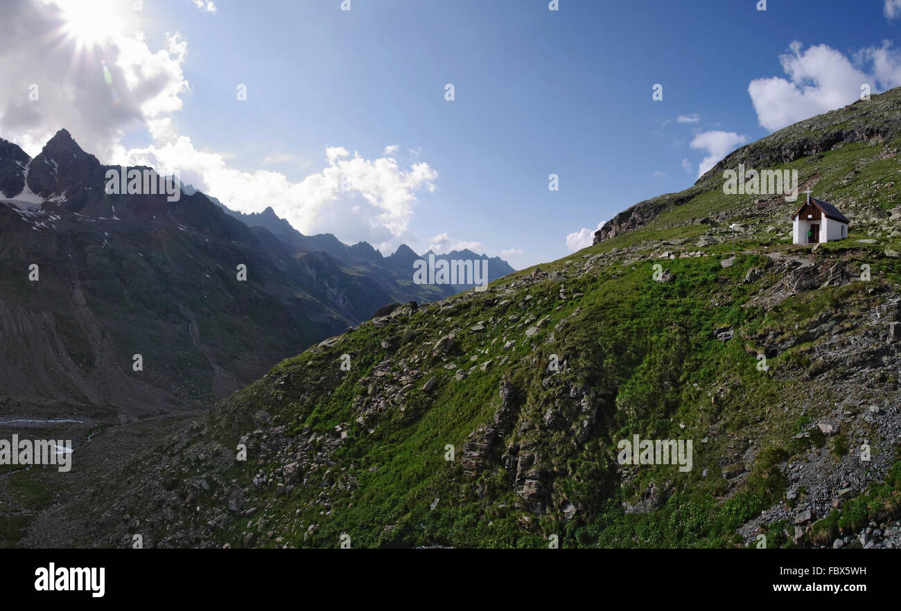 Wayside Chapel - Ochsental - Silvretta Stock Photo