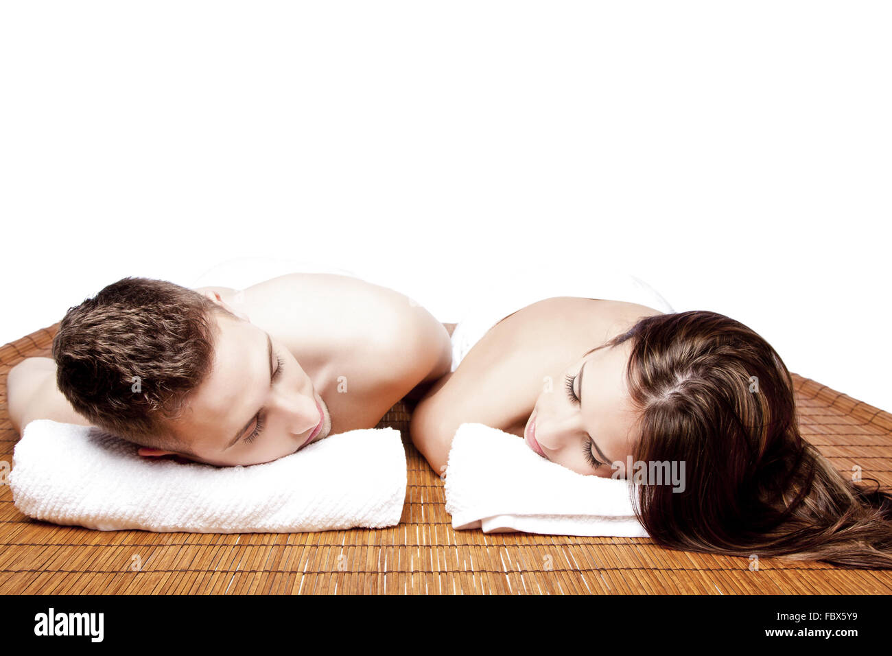 Couples retreat relaxing spa Stock Photo