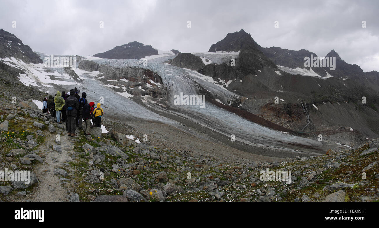 On the way to Ochsentaler Glacier Stock Photo