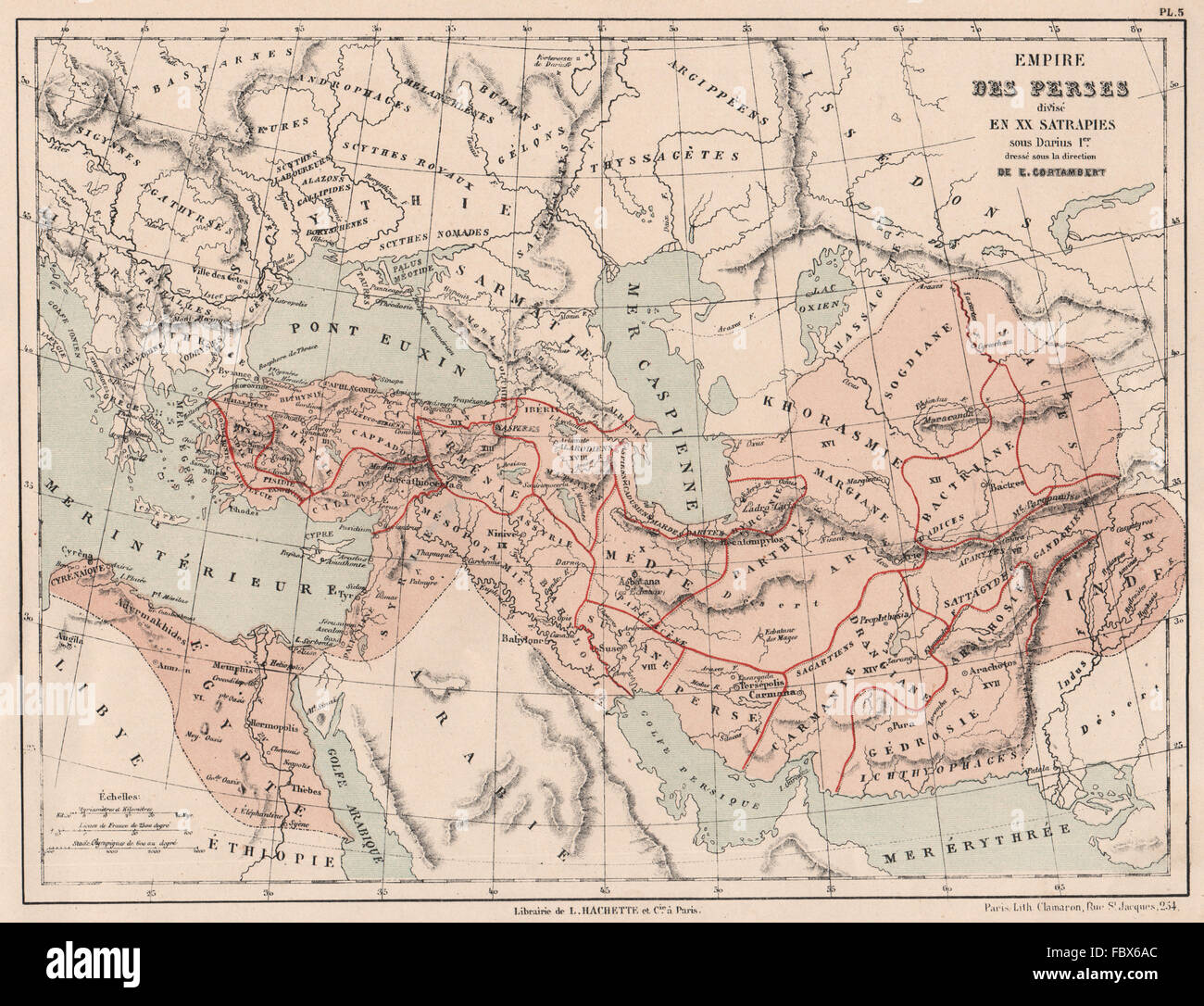 Persian empire map hi-res stock photography and images - Persian Empire Of Darius I DiviDeD Into Satrapies Satrapy 5c Bc 1880 FBX6AC