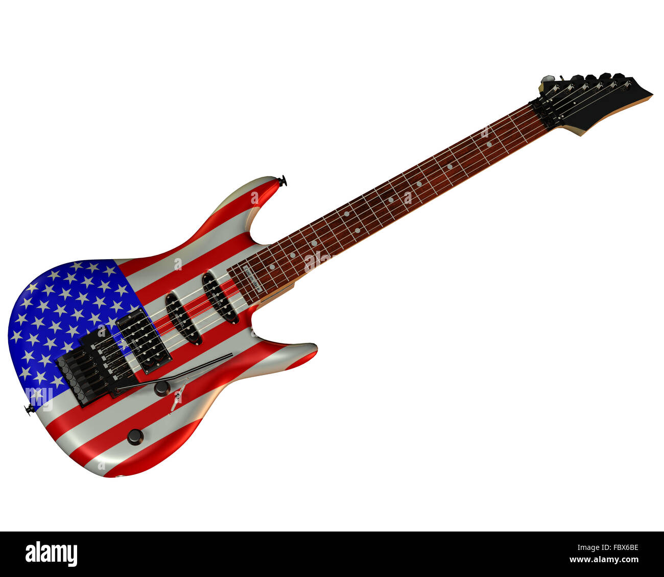 Electric Guitar with USA flag Stock Photo - Alamy