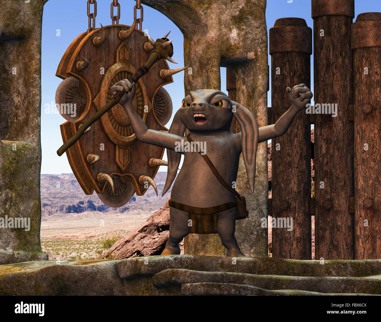 Fantasy Rabbit makes a whoop Stock Photo - Alamy