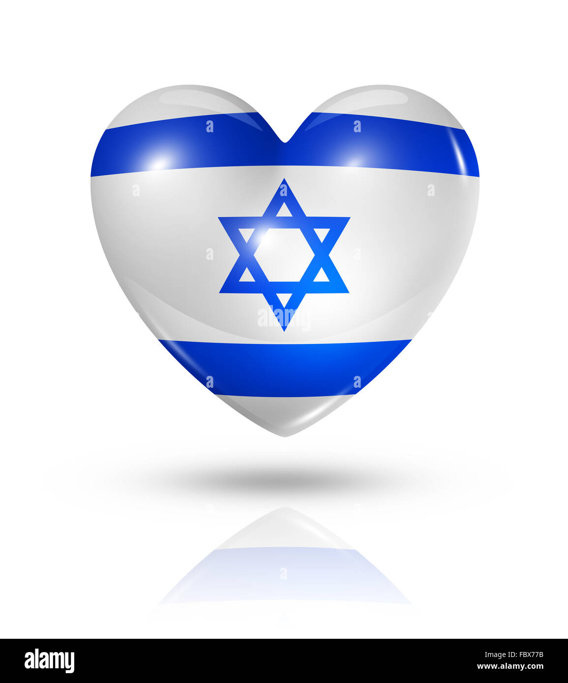 Love Israel, heart flag icon Stock Photo - Alamy