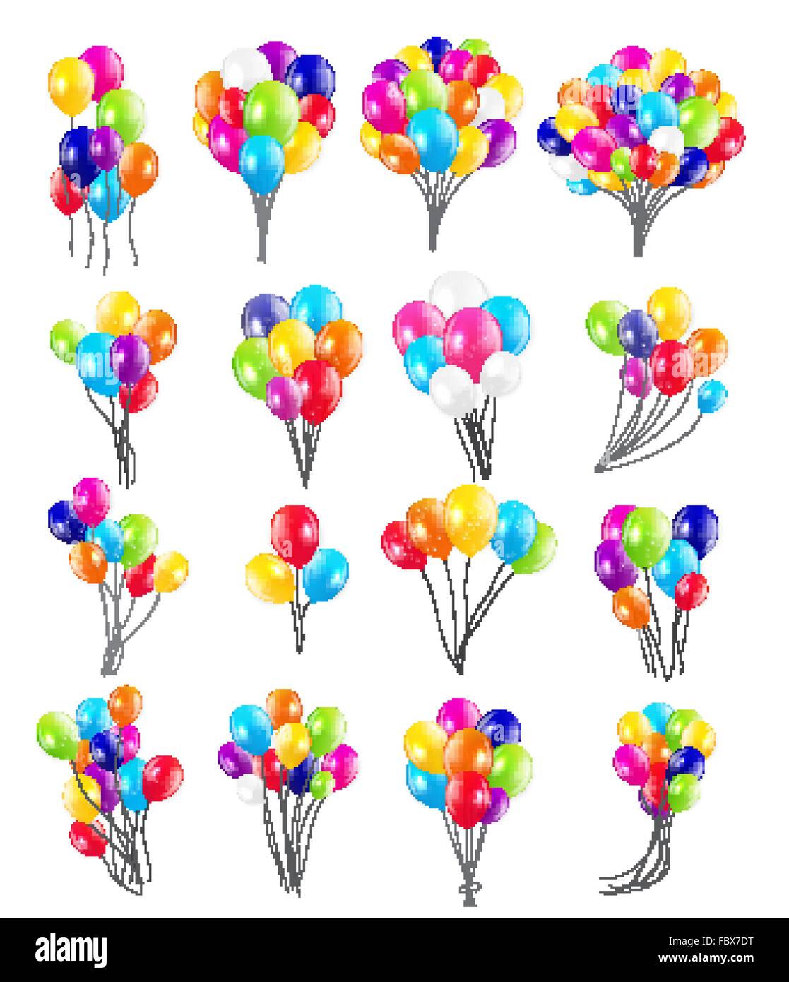 Set of Colored Balloons, Vector Illustration Stock Vector Image & Art ...