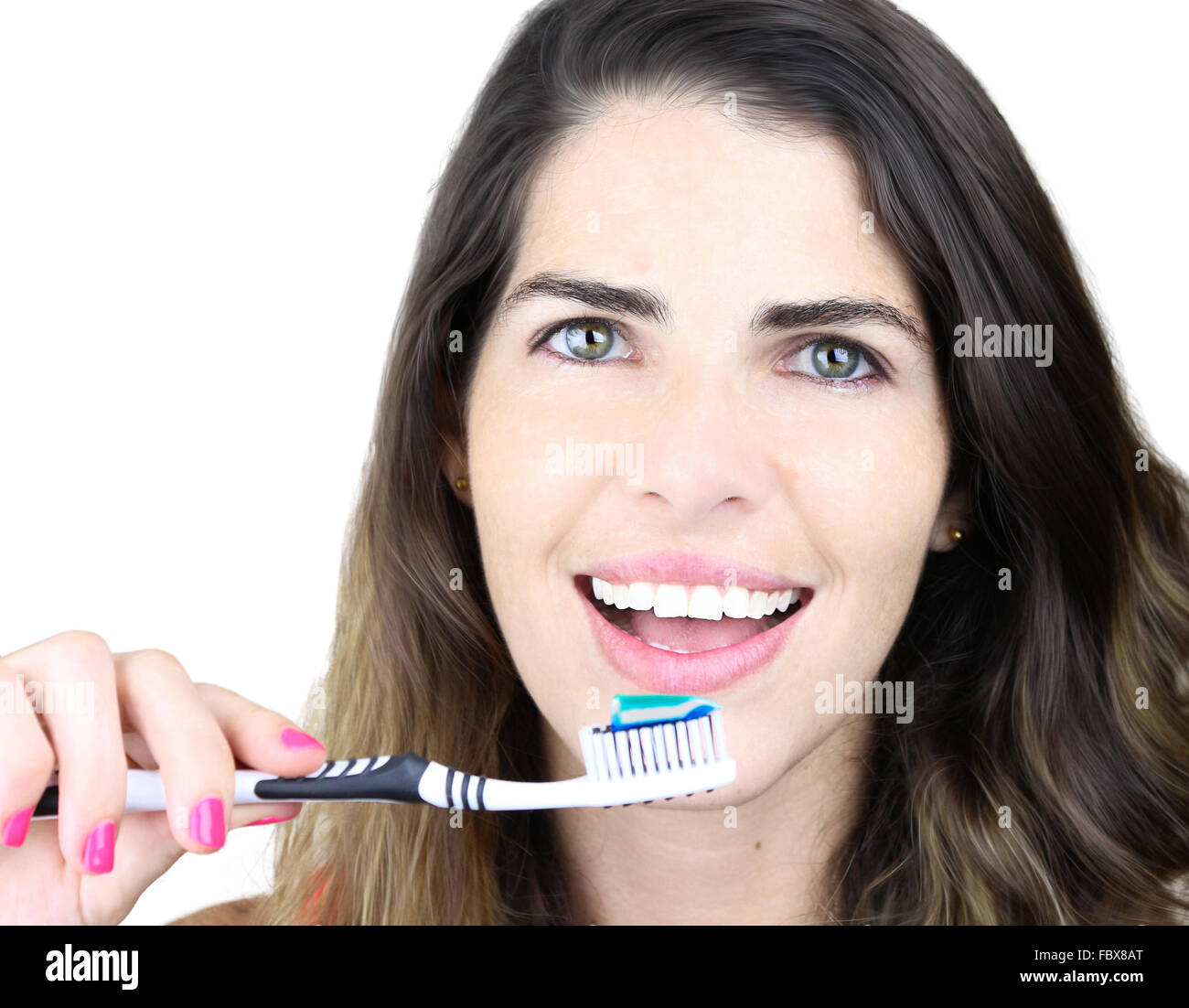 She's all about dental hygiene Stock Photo