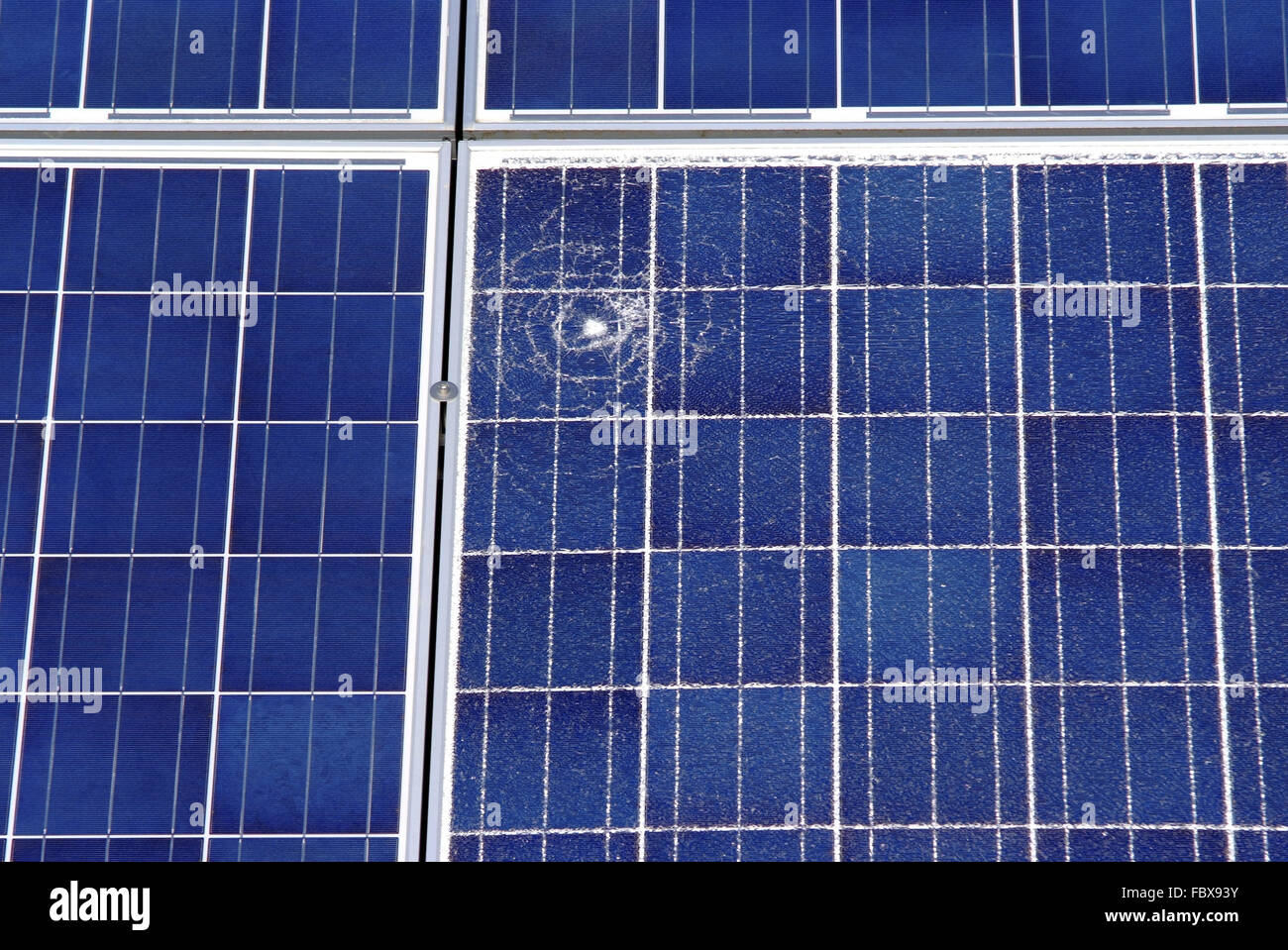 damaged solar panel surface Stock Photo Alamy