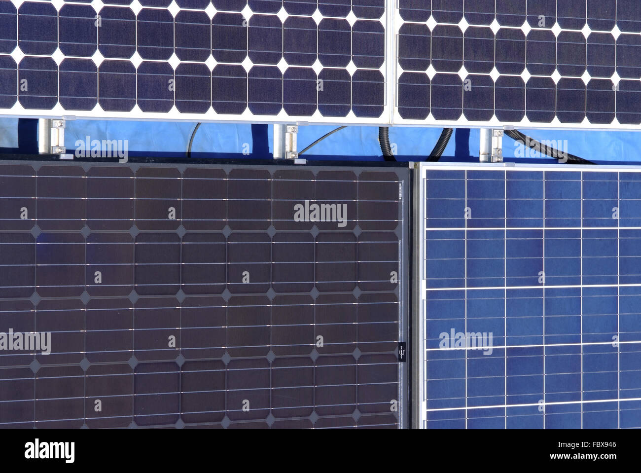 Different solar panel surfaces Stock Photo