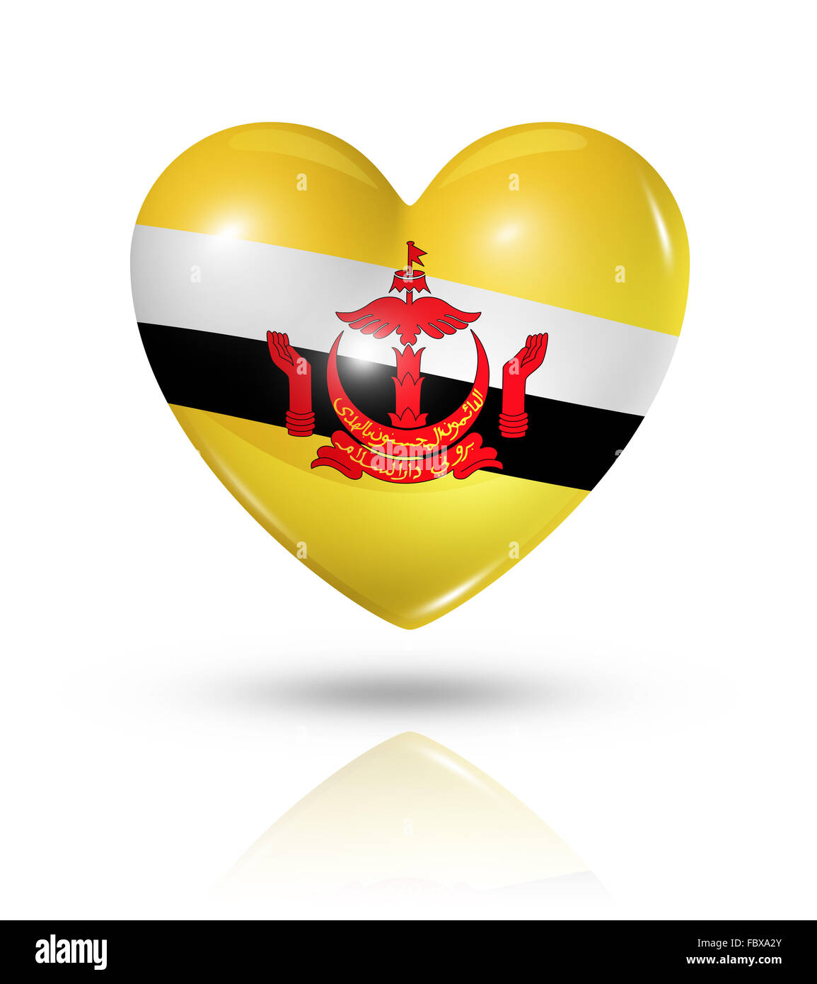 Love Brunei, heart flag icon Stock Photo - Alamy