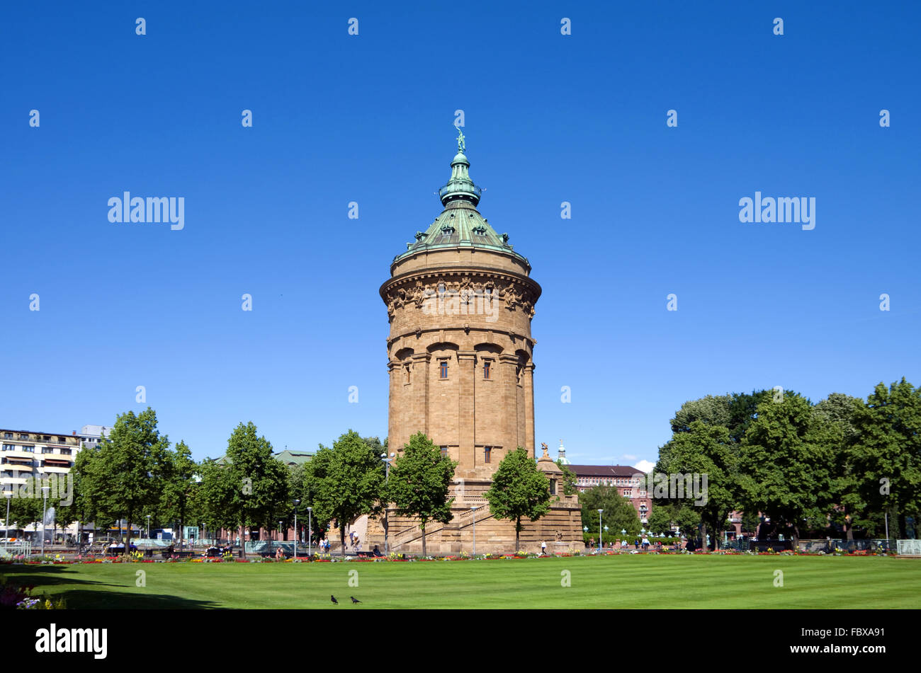 Mannheim Wasserturm Stock Photo