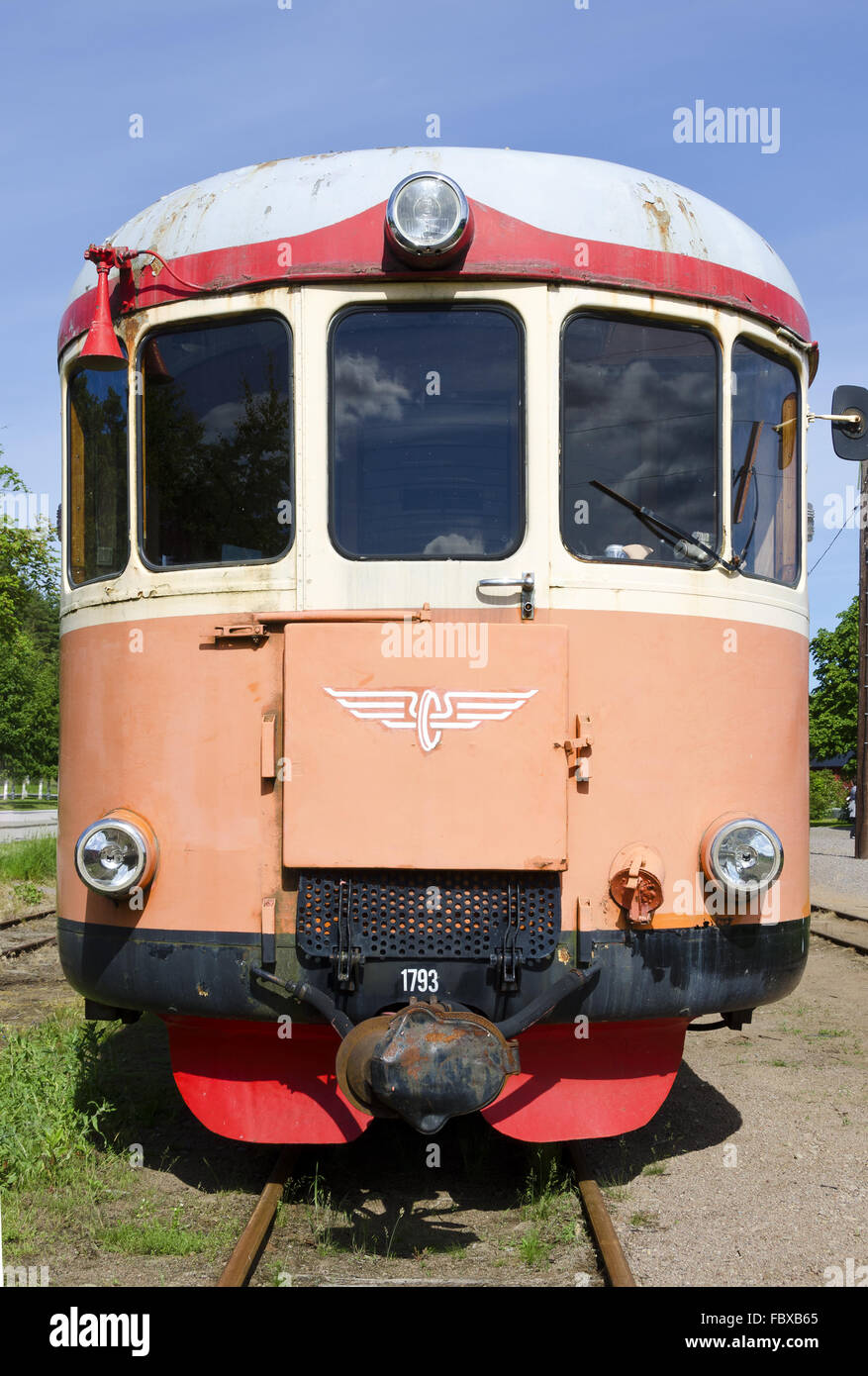 railcar of a narrow-gauge railway Stock Photo