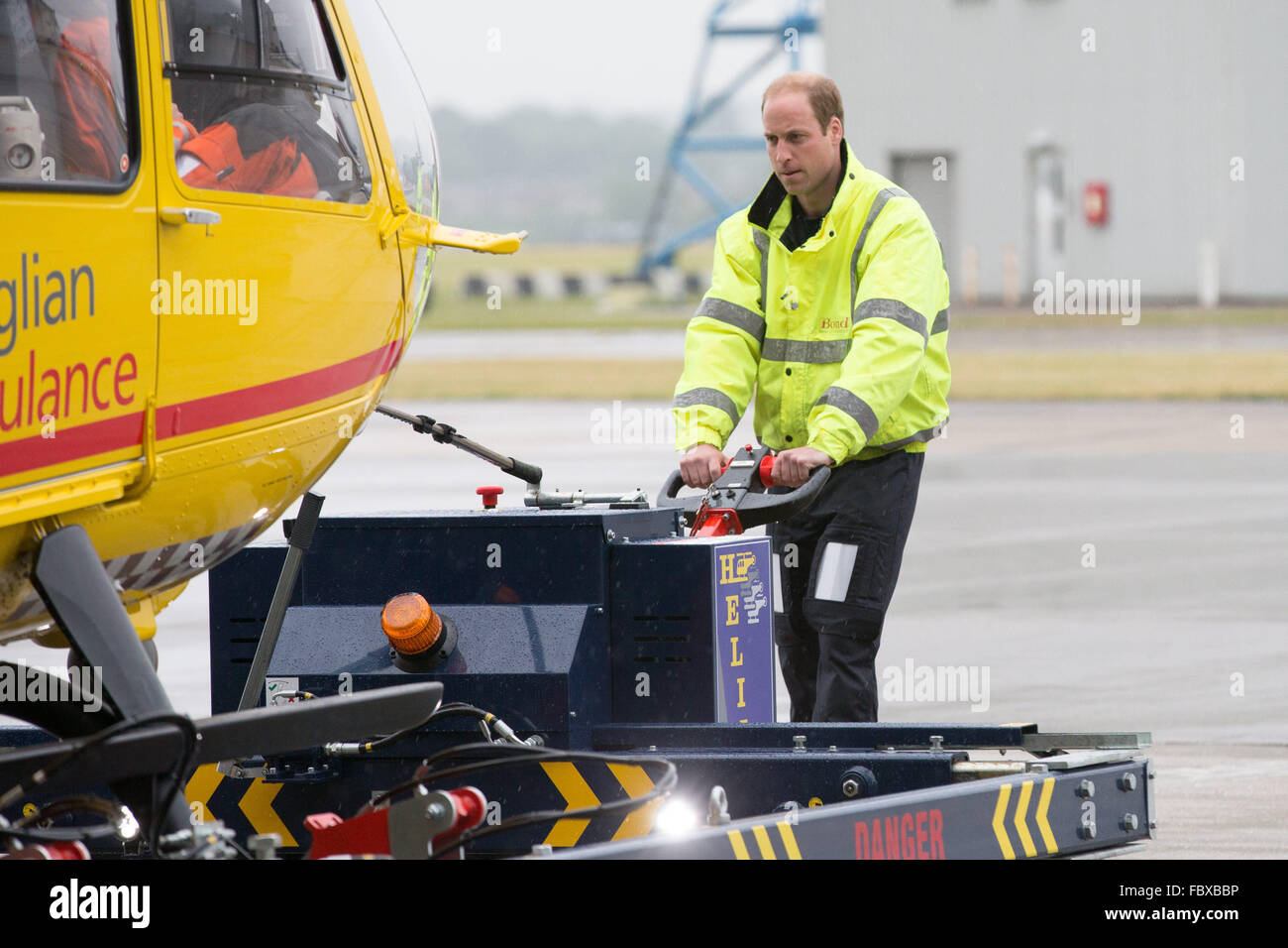 Prince William at Cambridge Airport on the first day of his new job as