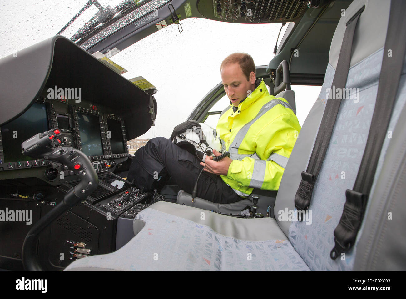 Prince William at Cambridge Airport on the first day of his new job as