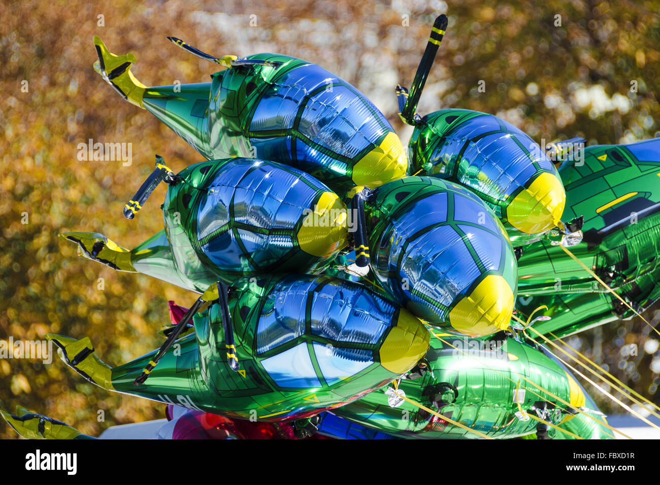 balloons shaped like helicopters Stock Photo