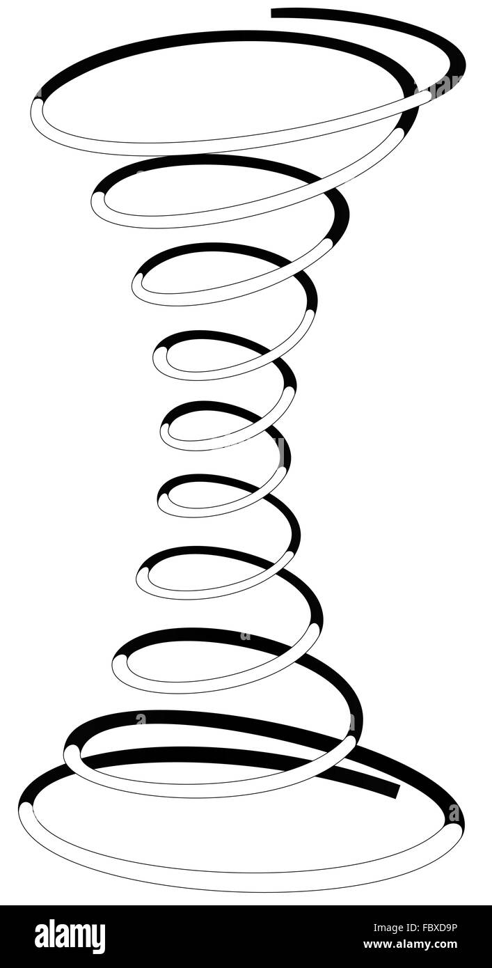Cylindrical spiral spring Stock Photo