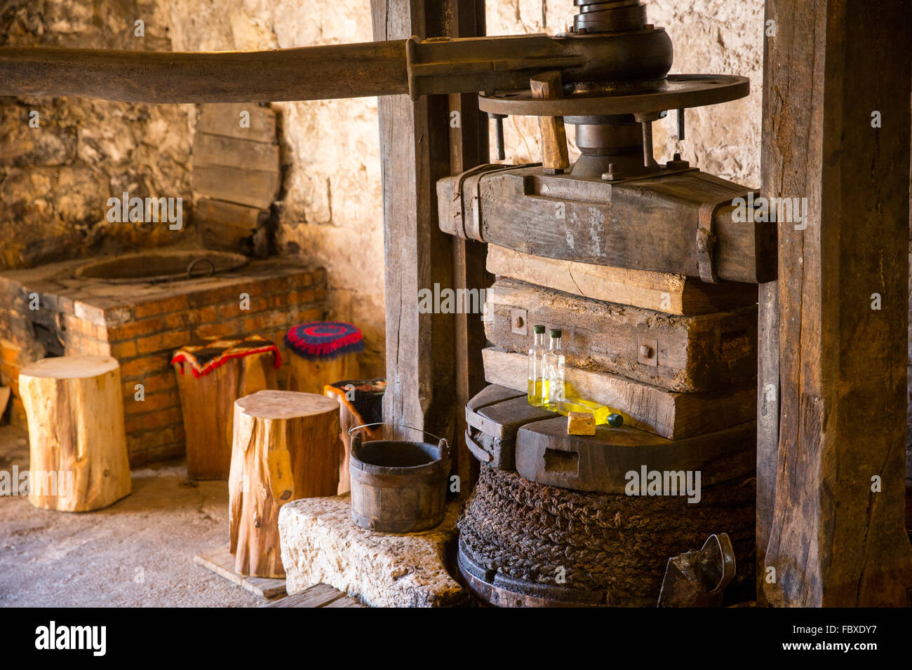 Olive Oil Press, Orasac, Croatia, Friday, September 25, 2015. Stock Photo