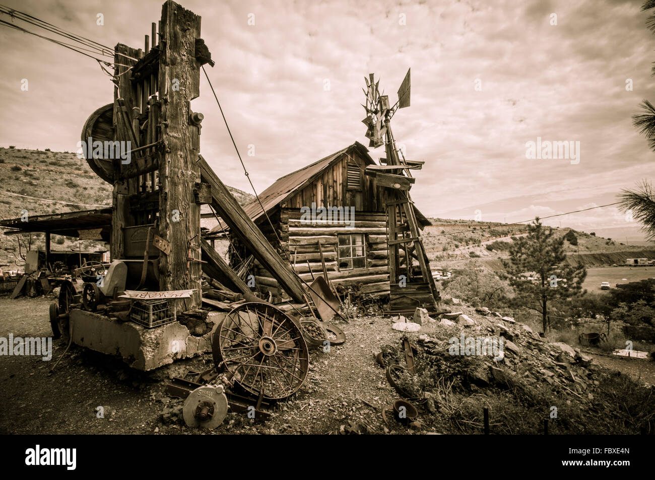 Jerome Arizona windmill Stock Photo