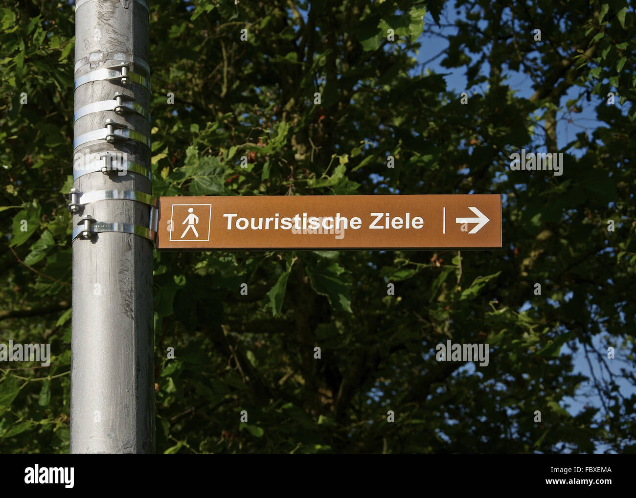 Signpost: Touristic Destinations Stock Photo