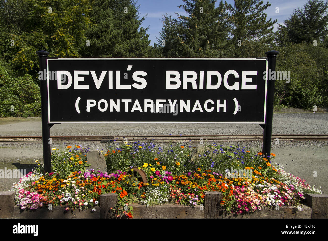 Devil Bridge railway station Stock Photo