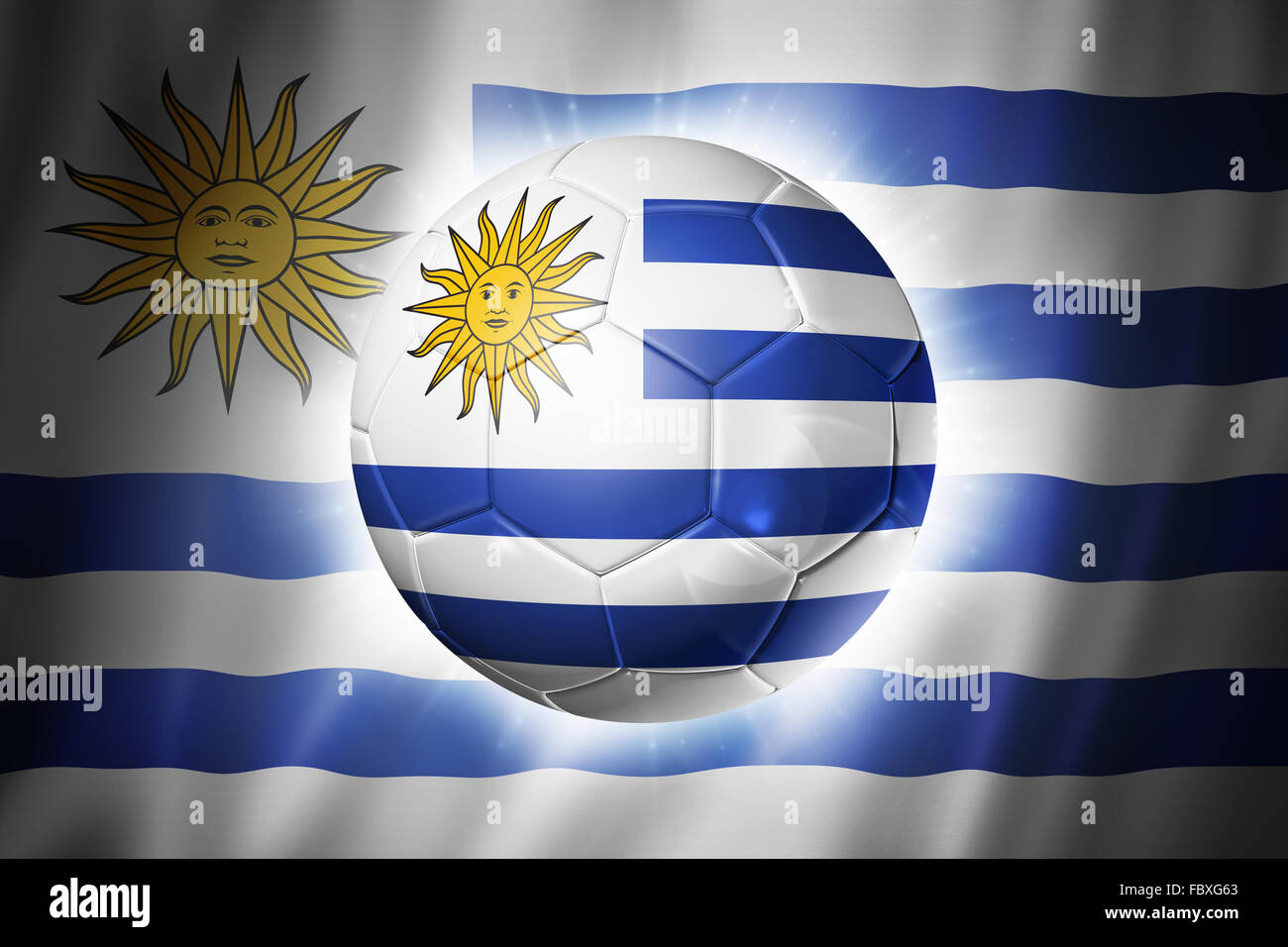 Soccer football ball with Uruguay flag Stock Photo - Alamy