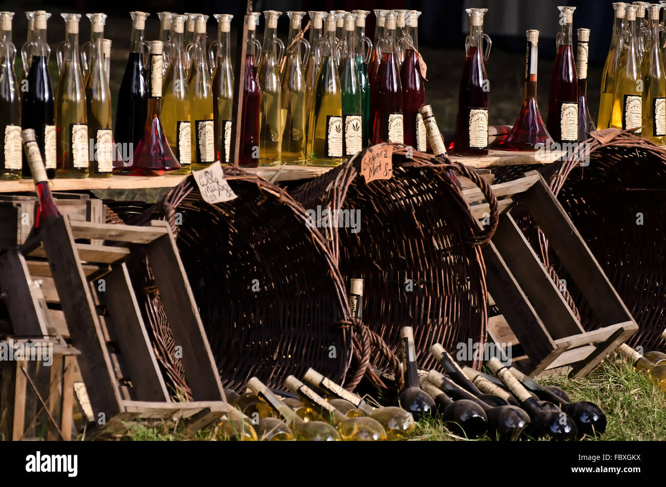 wine bottles Stock Photo