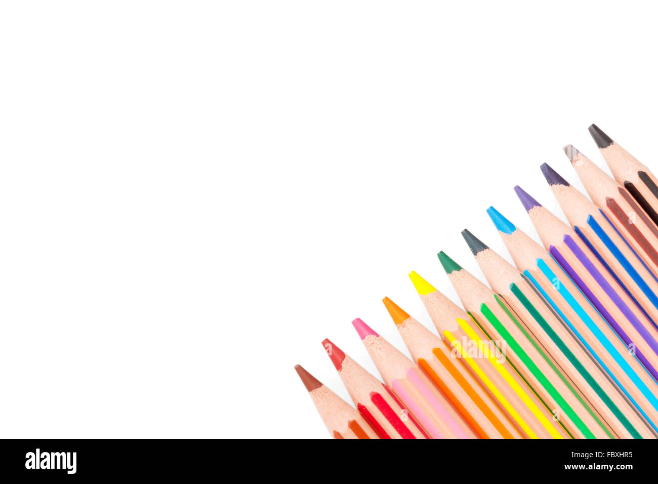 Color pencils isolated on white background Stock Photo - Alamy
