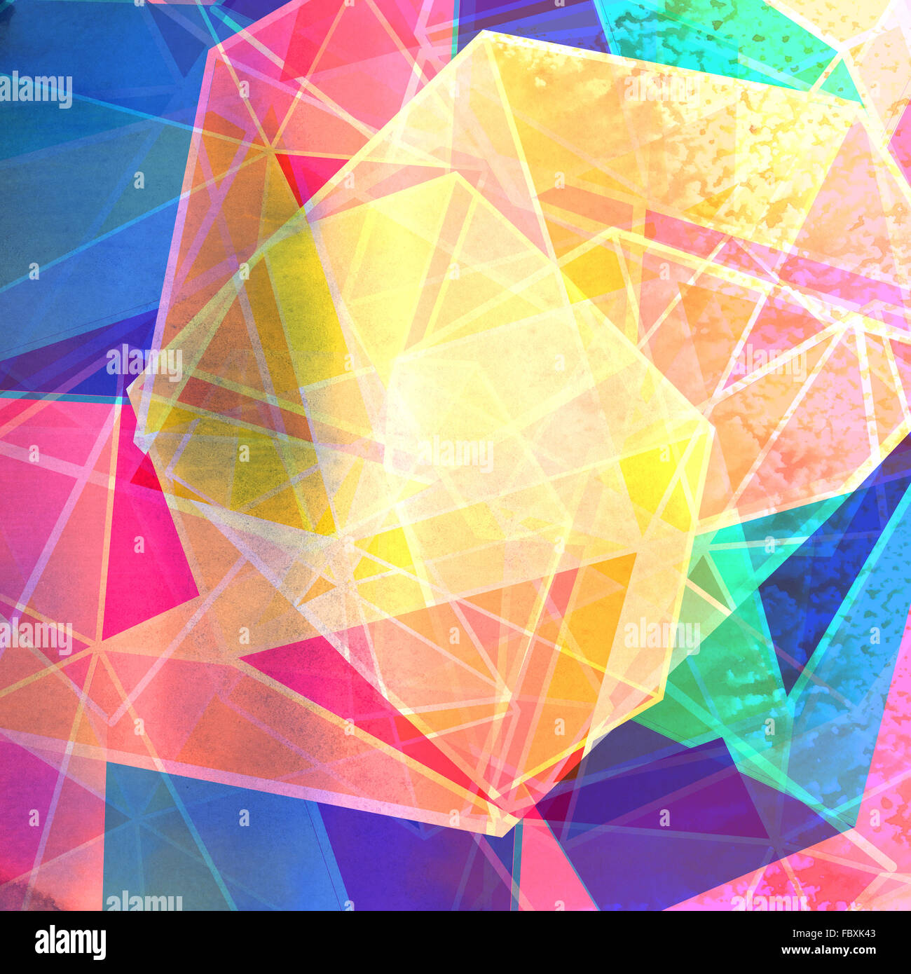 Abstract watercolor background with colorful geometric elements Stock ...