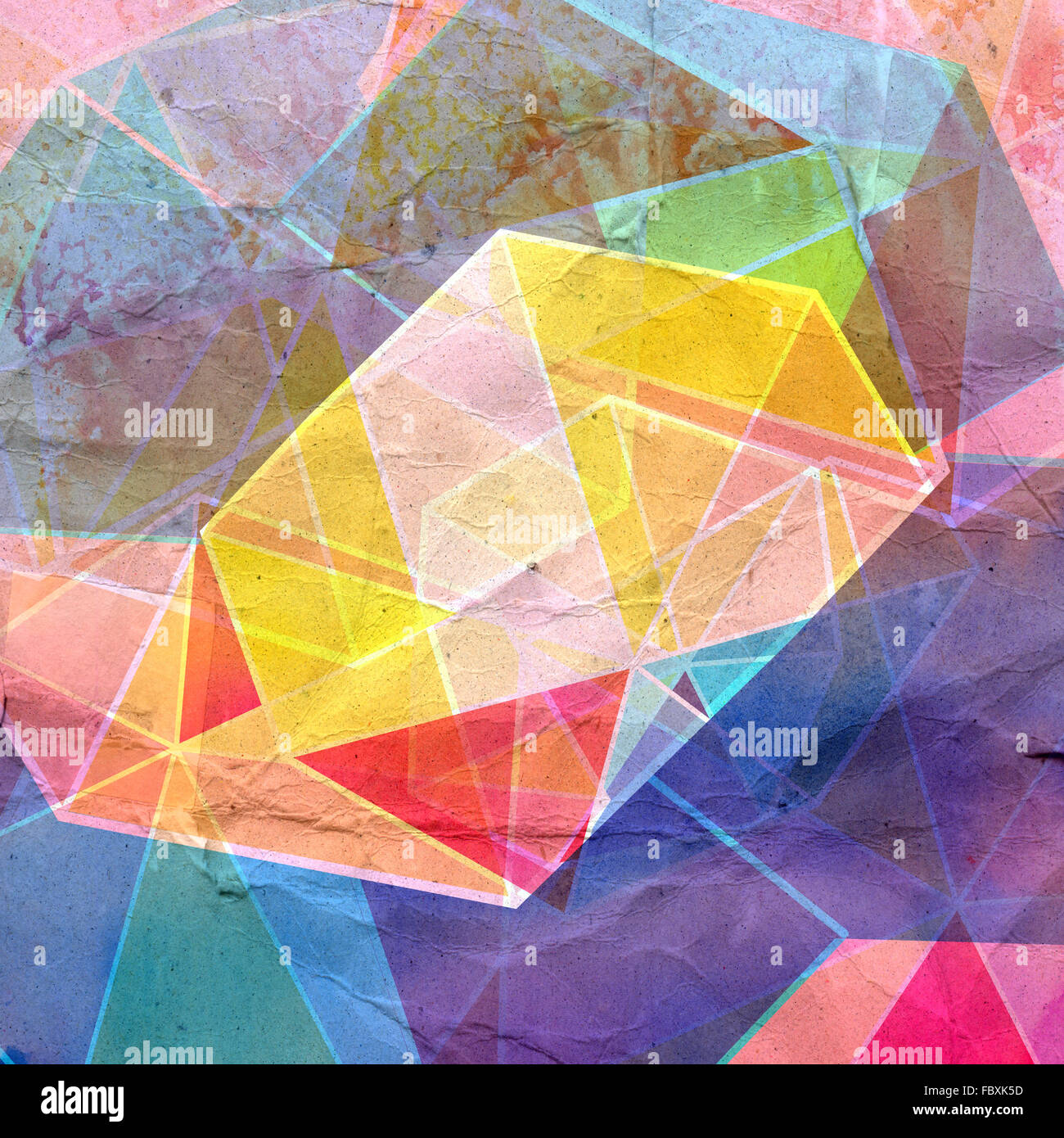 Abstract watercolor background with colorful geometric elements Stock ...