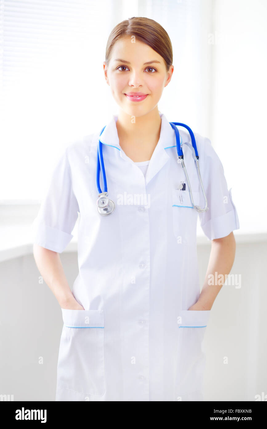 Female doctor with cute smile Stock Photo