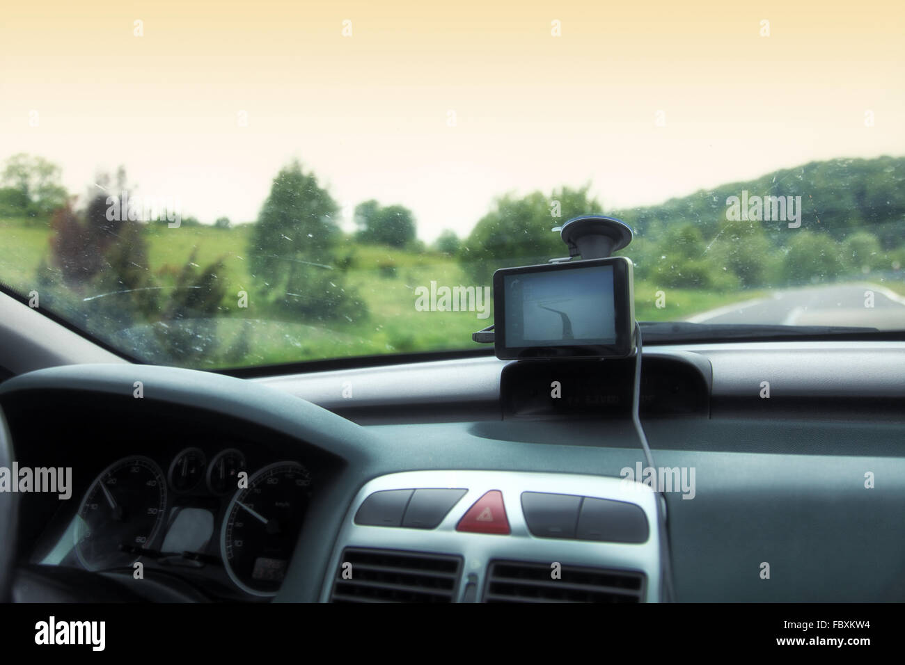 Car satelite navigation system gps device Stock Photo Alamy