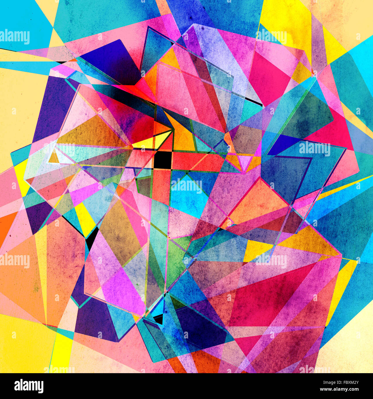 Abstract watercolor background with colorful geometric elements Stock ...