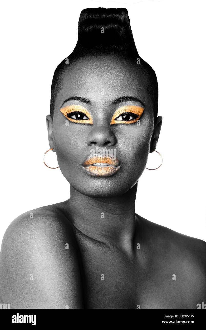 Black and gold beauty face Stock Photo