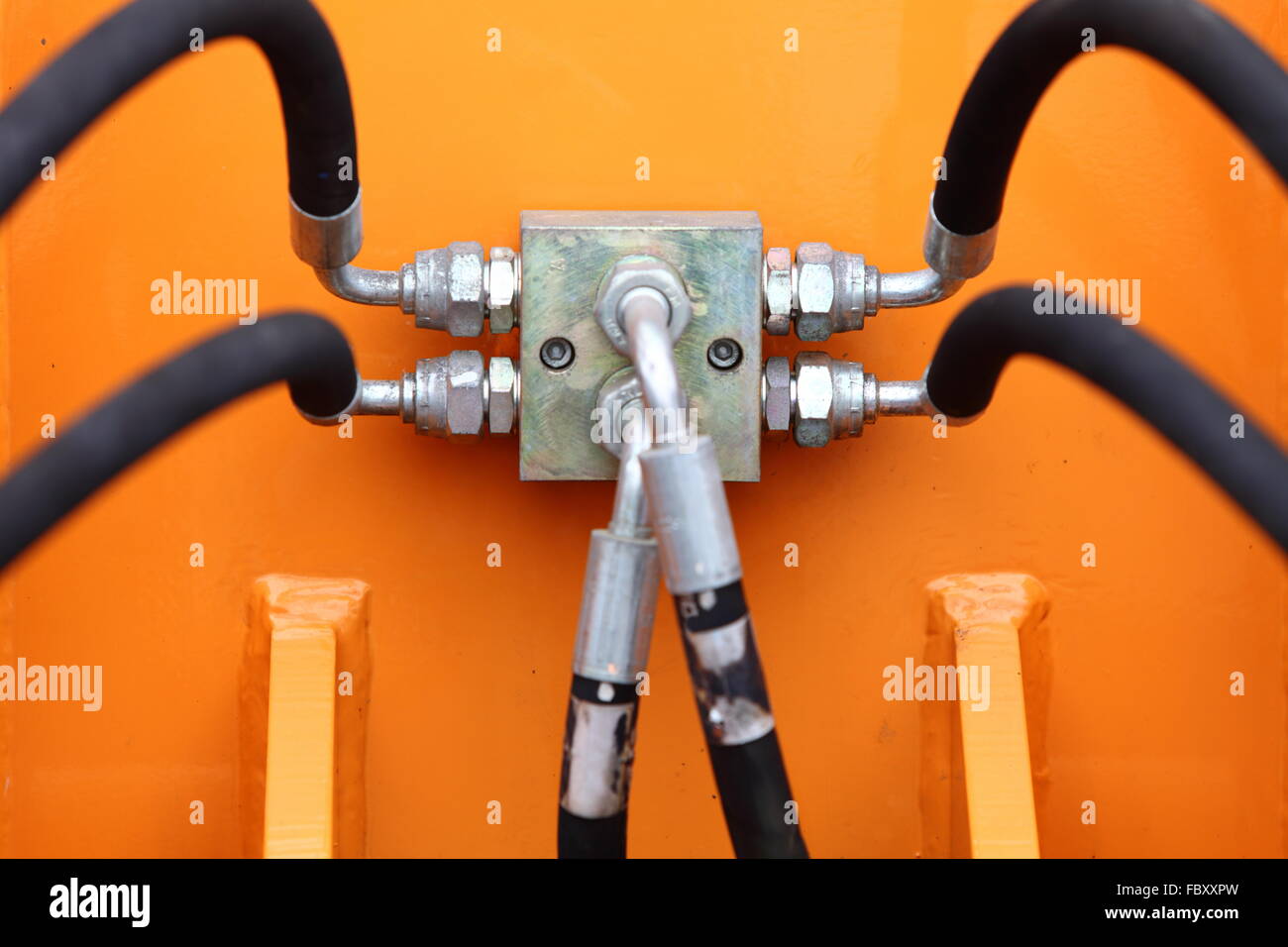 Multiple Black Hydraulic Hoses on an Excavator Stock Photo Alamy