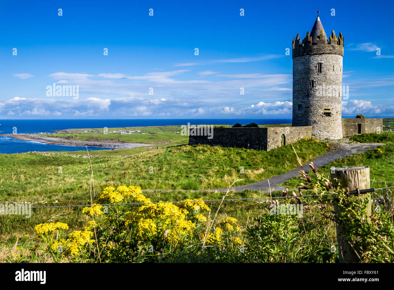 Doonagore castle at sunset, Co. Clare, Ireland Stock Photo Alamy