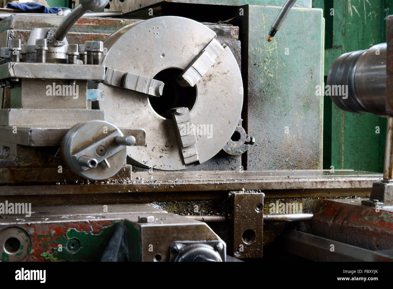 Lathe Turning Stainless Steel Stock Photo Alamy