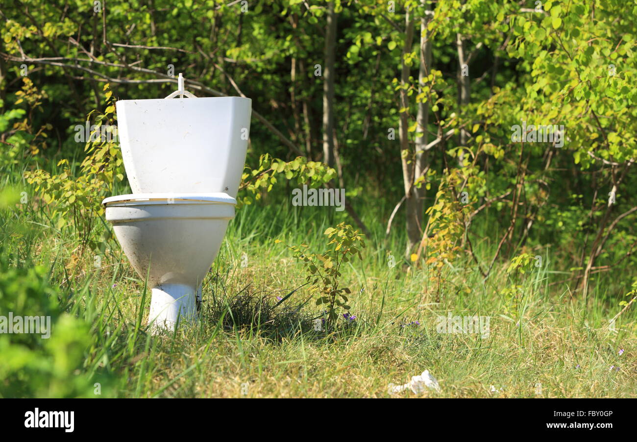rubbish on the nature polluting environment Stock Photo