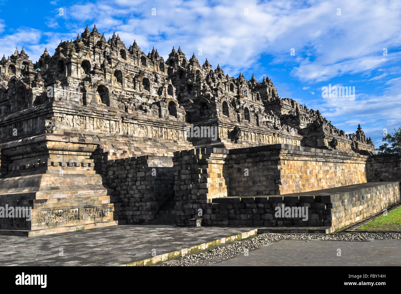 Borobudur complex in Yogjakarta in Java Stock Photo