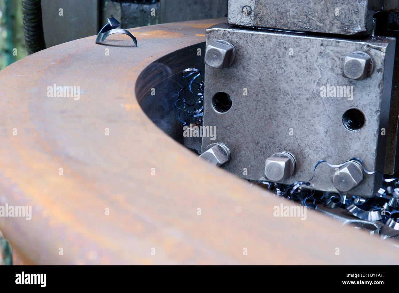Lathe Turning Stainless Steel Stock Photo Alamy