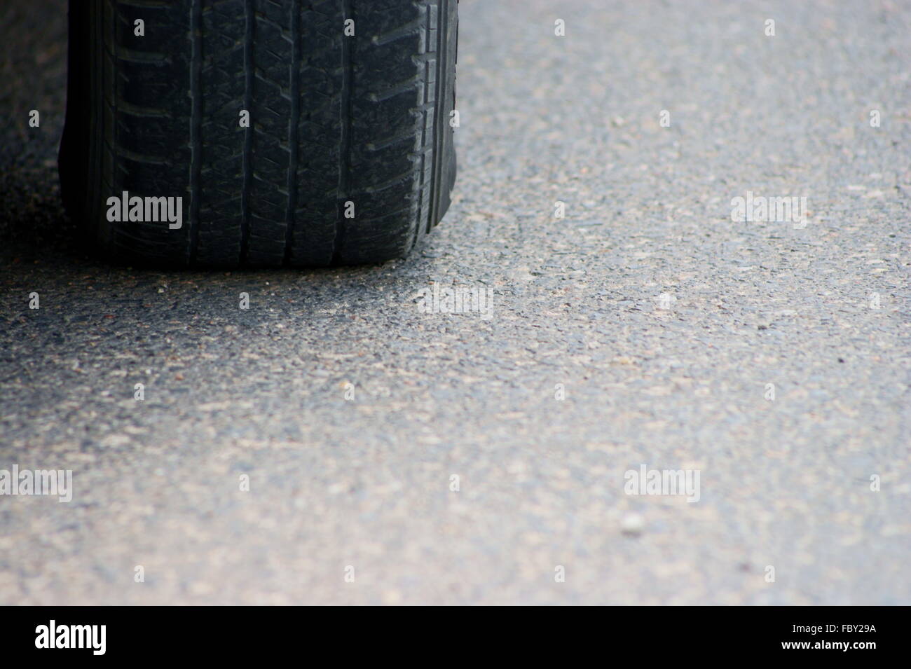 tire on road Stock Photo Alamy
