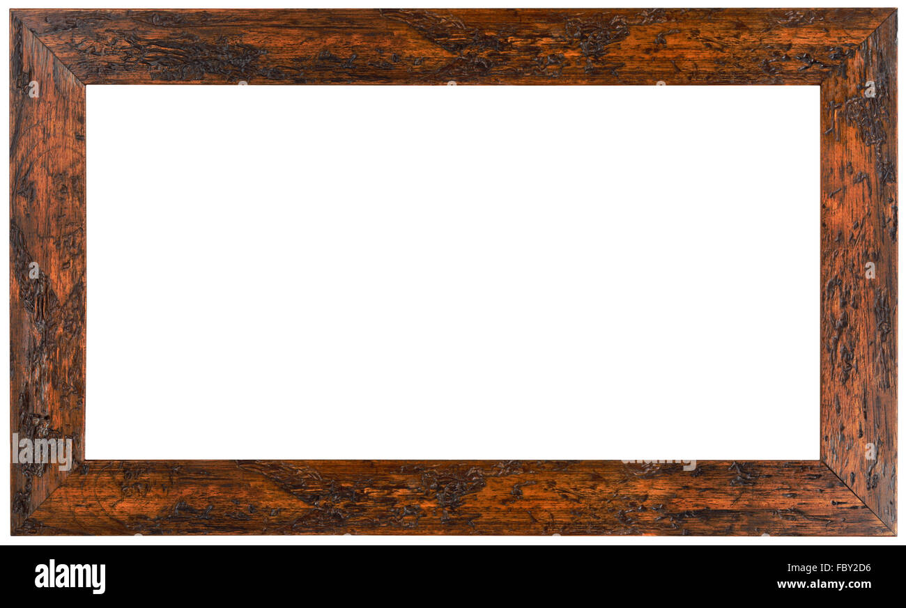 Old Panoramic Wooden Picture Frame Stock Photo