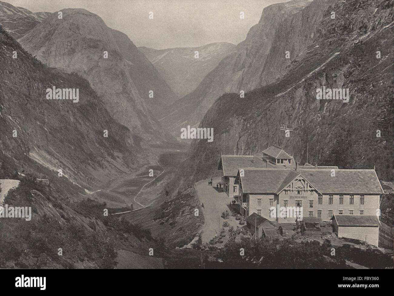 STALHEIM The Naerödal Valley and Stalheim Hotel Norway 1895 old print 