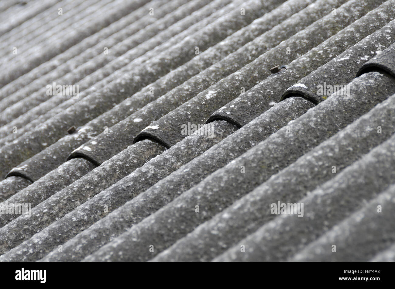 waved asbestos-cement sheets Stock Photo