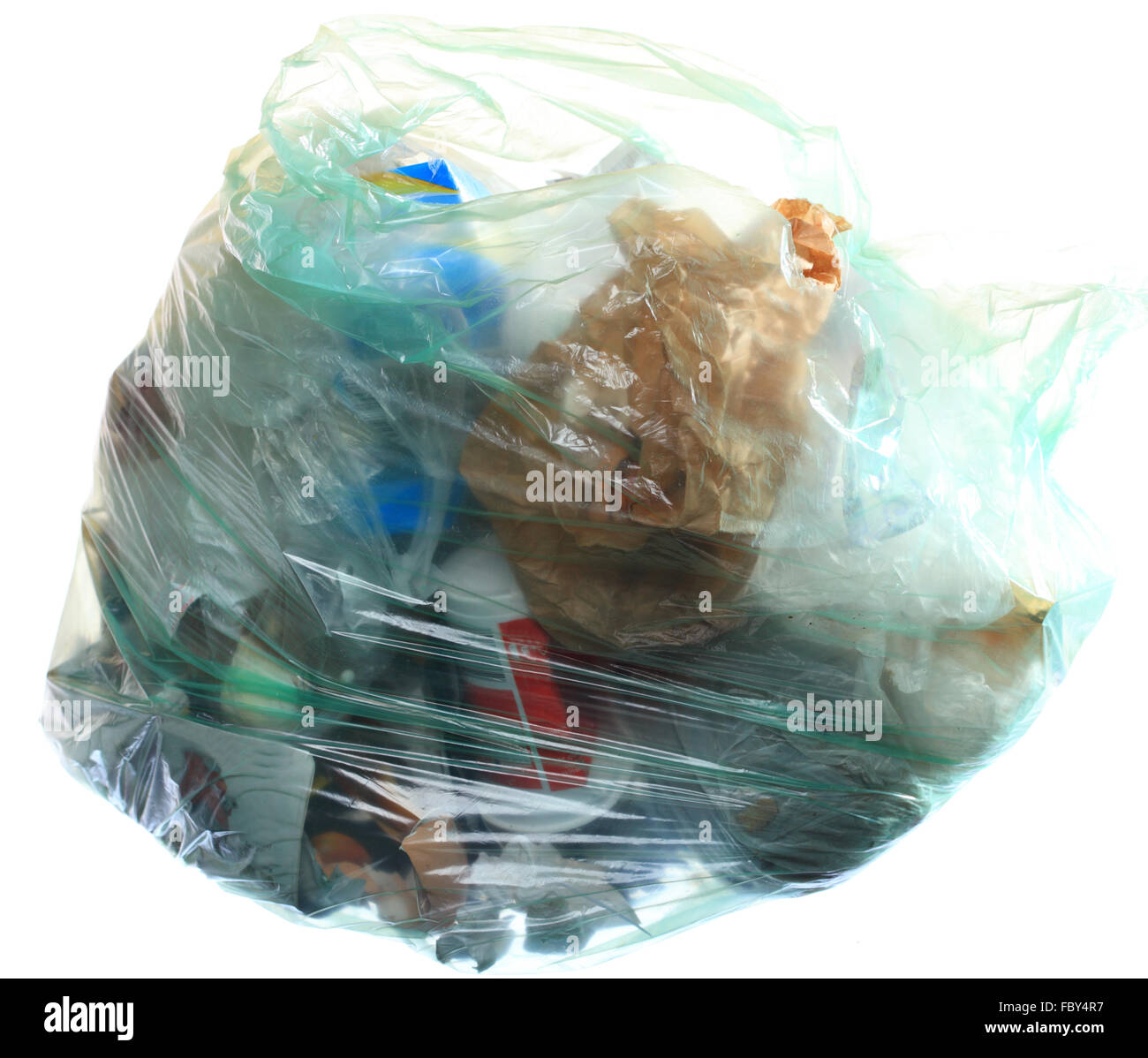 Green rubbish bag with garbage Stock Photo Alamy