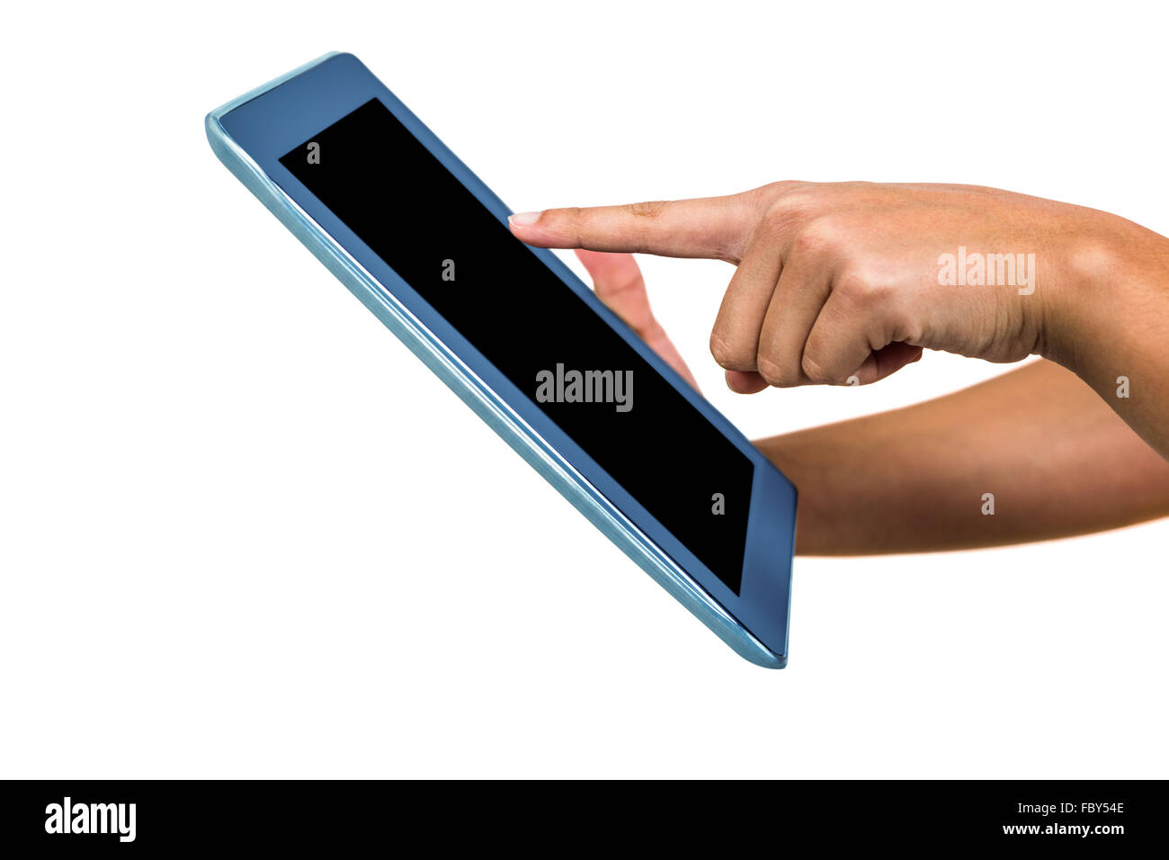 Cropped hands using digital tablet Stock Photo